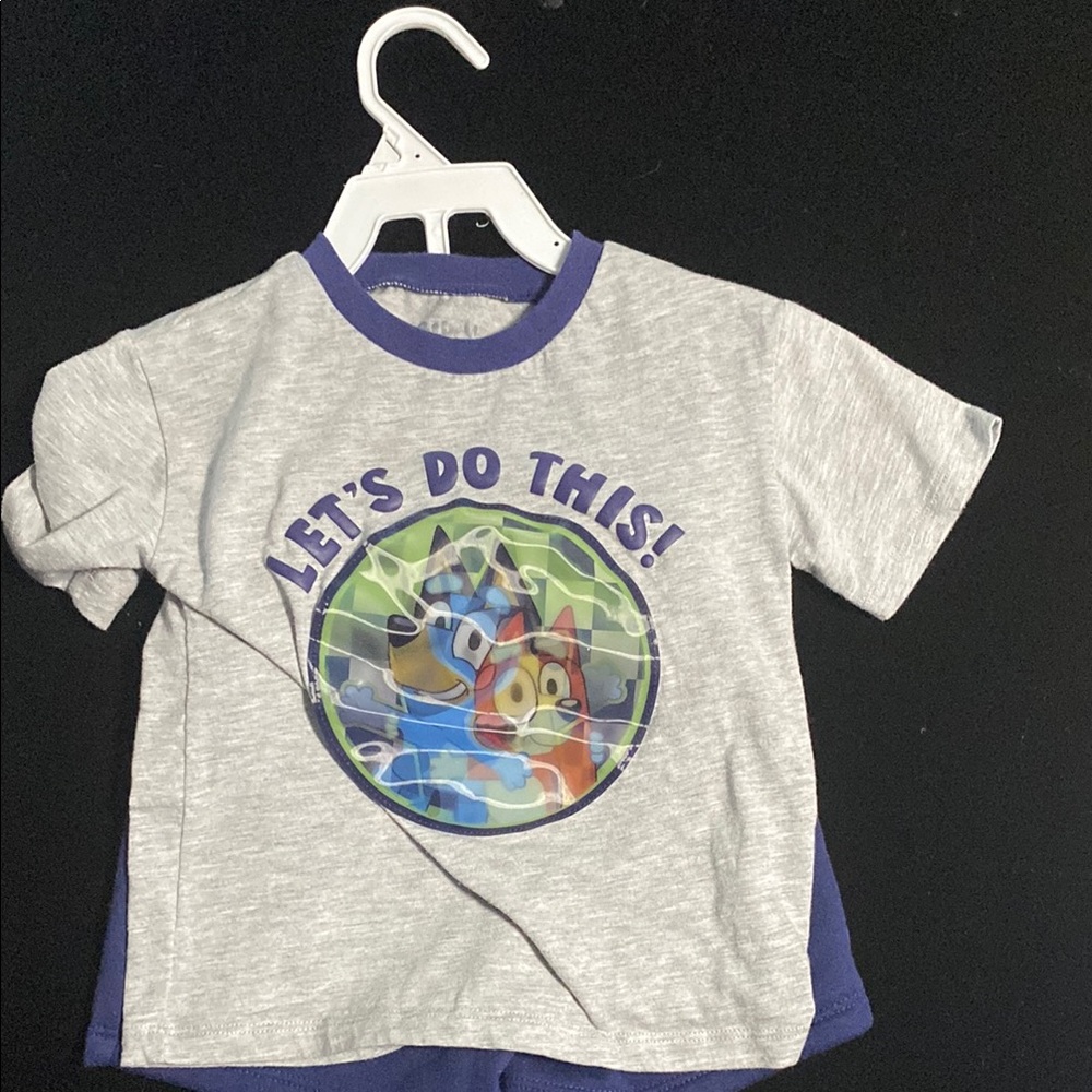Bluey holographic shirt with Shorts set